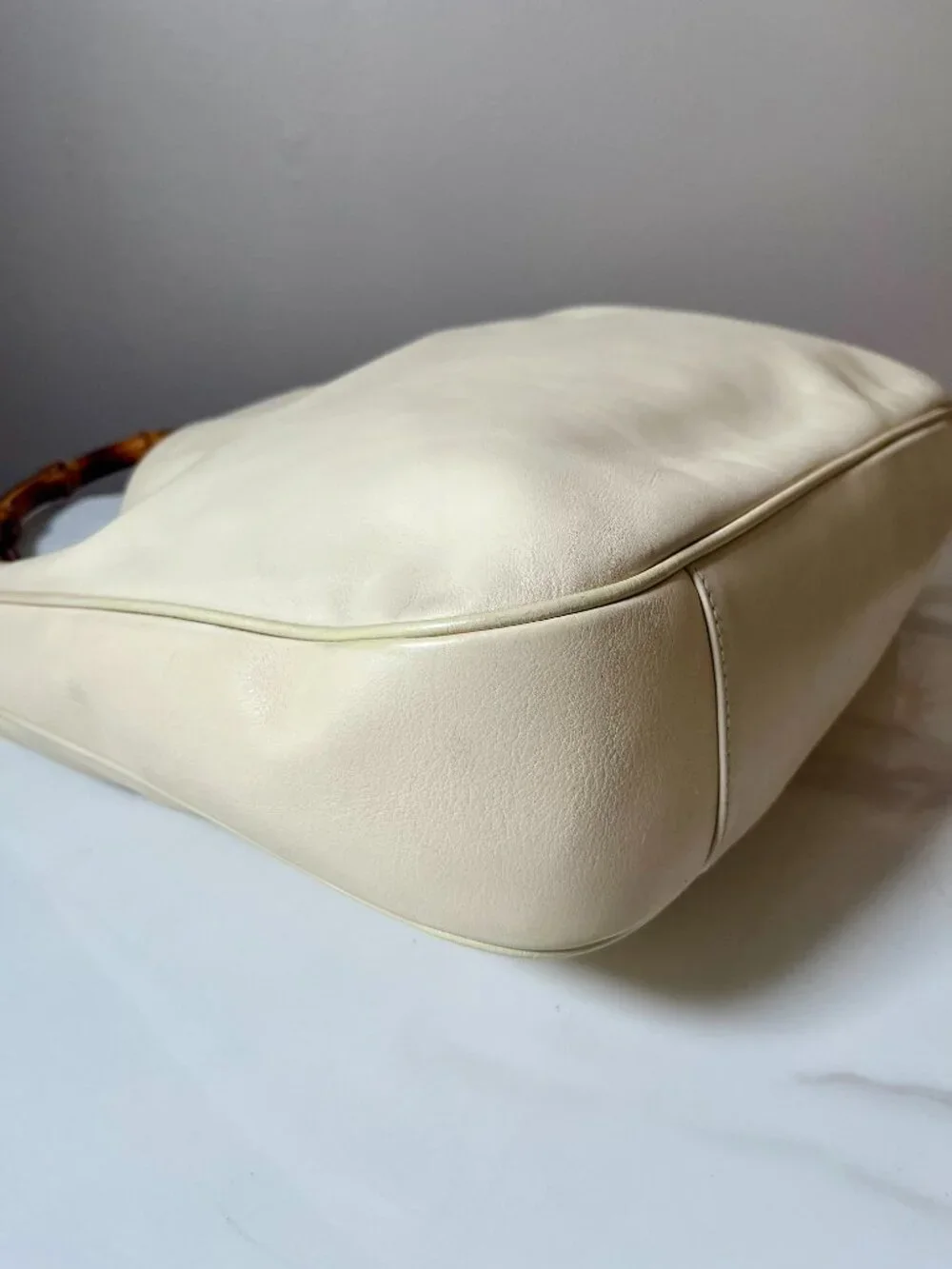 Gucci Tom Ford Vintage Y2K Bamboo Cream Calf Leather Hobo